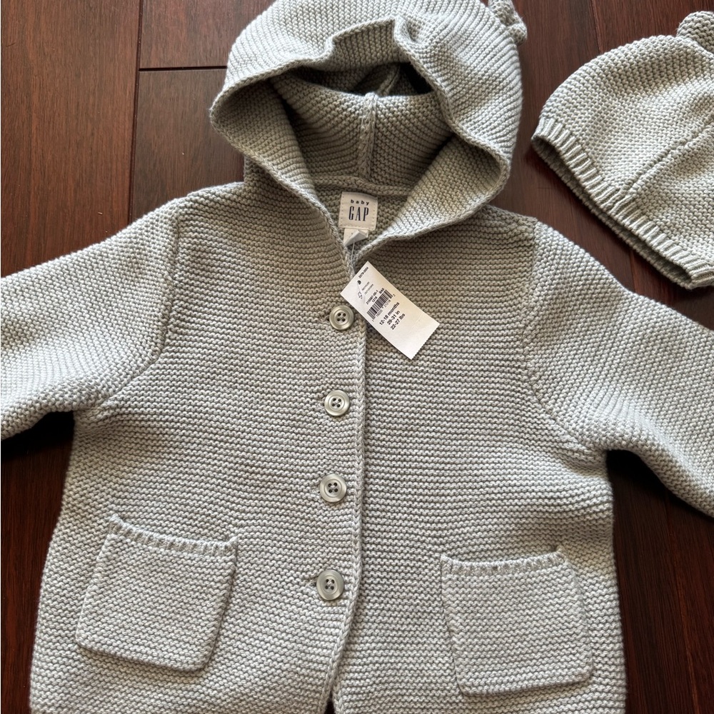 GAP Baby Light Gray Knit Hoodie